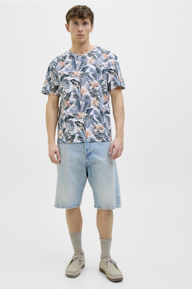 JJEBRYAN AOP TEE S/S O-NECK NOOS 12268126 White